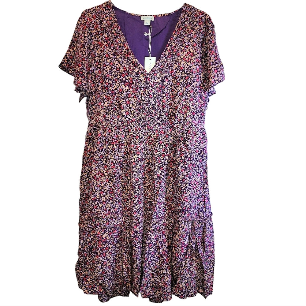 Sundance Purple Floral High-Low Dress - Picture 6 of 14